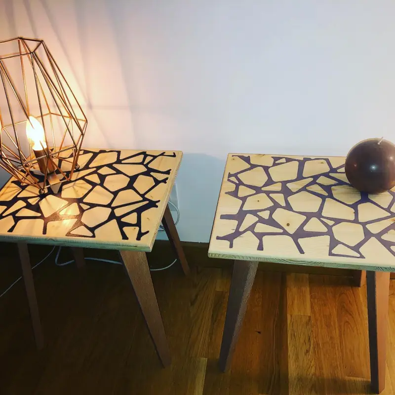 2 petites tables de chevets réalisées dans nos ateliers — Mobilier Alliage Mobilier