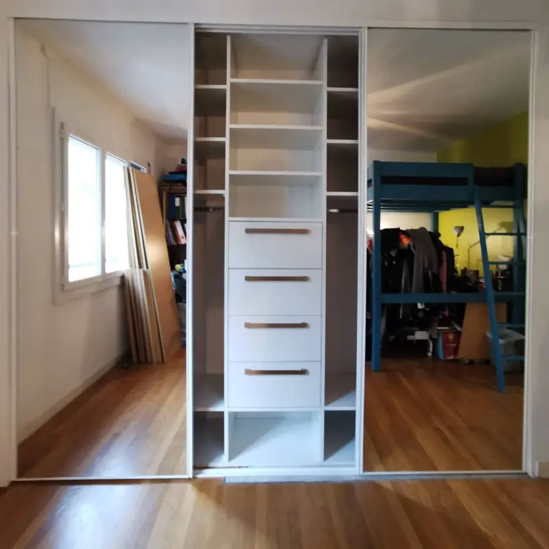 Aménagement d'une alcôve d'une chambre, avec 2… — Mobilier Alliage Mobilier