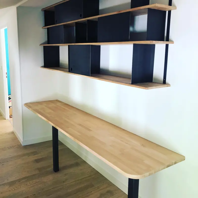 Vous voulez une bibliothèque moderne et chaleureuse et… — Mobilier Alliage Mobilier